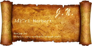 Jóri Norbert névjegykártya