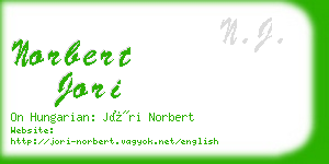 norbert jori business card